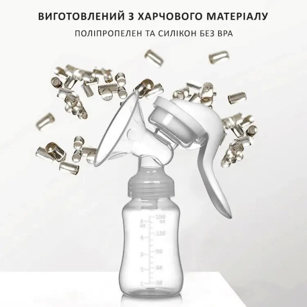 Ручной молокоотсос с бутылочкой для кормления и хранения грудного молока, механический молокоотсос