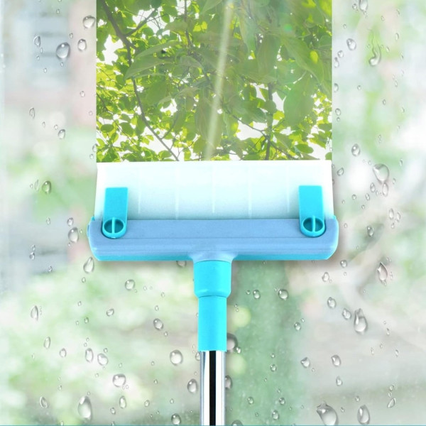 Щетка для мытья окон Multpurpose Squeegee с микрофиброй и двумя ручками, швабра для мытья окон и стекла, скребок для окон