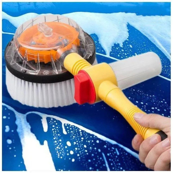 Щетка для мытья авто с подключением к шлангу Water Blast Cleaner Roto Brush MAG-764, вращающаяся щетка для шланга, насадка для мыт