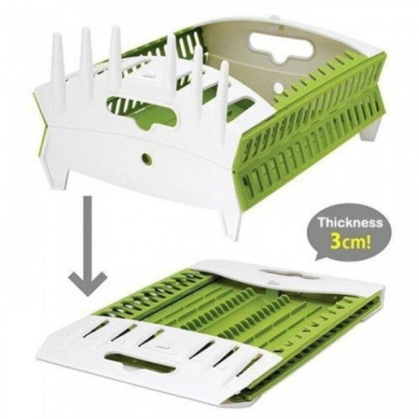 Складная сушилка для посуды Think Flat MAG-892, настольная сушилка для посуды Collapsible Dish Rack, пластиковый органайзер