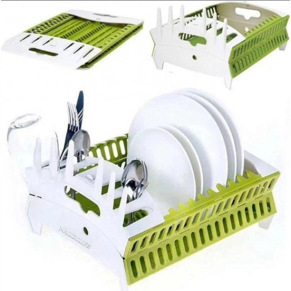 Складная сушилка для посуды Think Flat MAG-892, настольная сушилка для посуды Collapsible Dish Rack, пластиковый органайзер