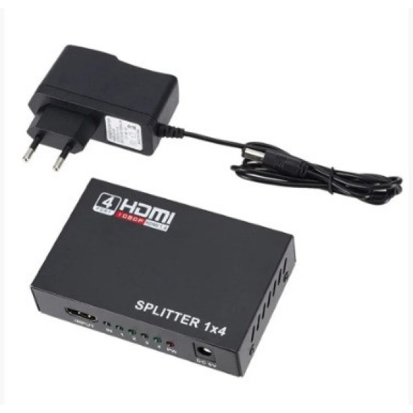 Разветвитель HDMI на 4 порта HDMI Splitter 1x4, HDMI сплиттер 4K Ultra HD, распределитель HDMI сигнала, делитель HDMI 1 в 4