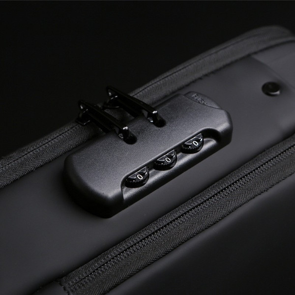 Мужская компактная сумка слинг XL-1514, нагрудная через плечо с USB зарядкой, кодовым замком, Oxford водонепроницаемая 24 × 14 × 1