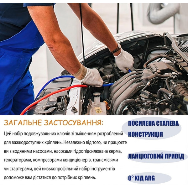 Ключ-удлинитель с храповым механизмом AND Tool, удлиненный трещоточный ключ, универсальный адаптерный набор 1/2 3/8 1/4 дюйма