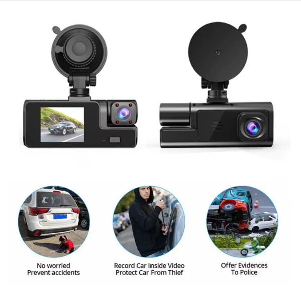 Автомобильный видеорегистратор A22, 3 камеры FullHD, WiFi, задняя водонепроницаемая камера, ночная съемка, датчик удара и движения