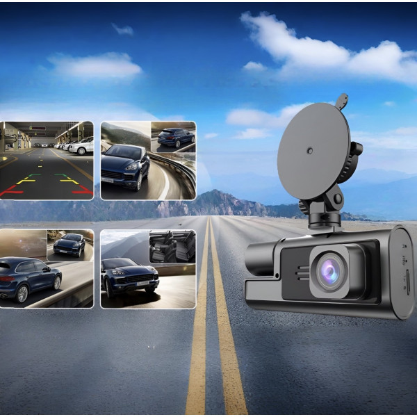 Автомобильный видеорегистратор A22, 3 камеры FullHD, WiFi, задняя водонепроницаемая камера, ночная съемка, датчик удара и движения