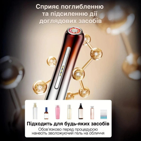 Микротоковый LED массажер для лица BP-4, устройство для ухода за кожей с микротоками и LED-терапией, портативный косметический