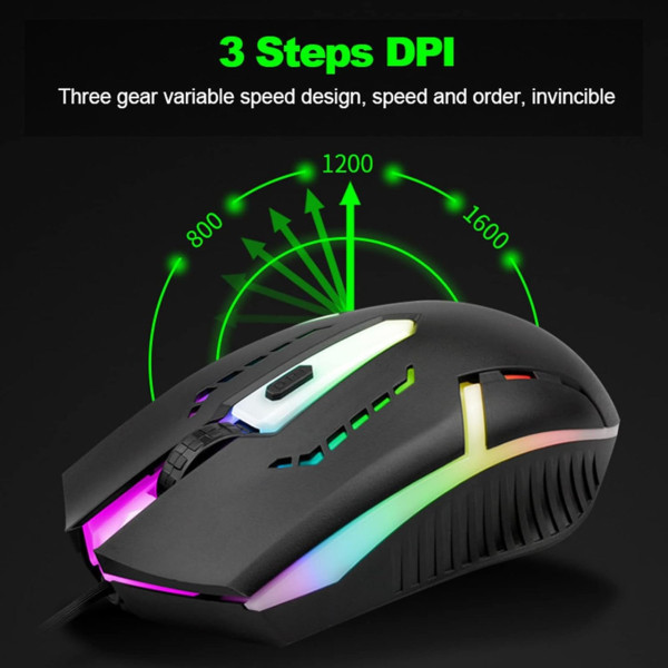 Клавиатура с мышкой T25 игровой комплект проводной USB RGB подсветки с металлическим основанием и подставкой для смартфона черный