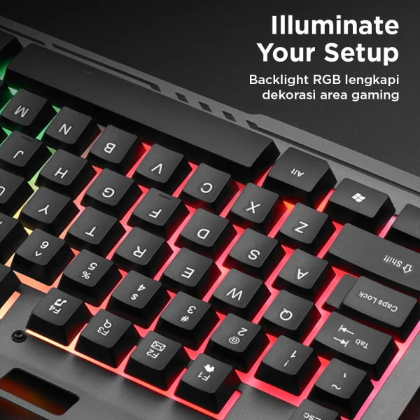Игровая клавиатура K-25 проводная мембранная USB RGB подсветка полноразмерная с мультимедийными клавишами для ПК геймерская черная