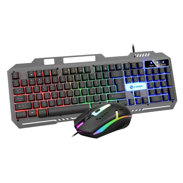 Игровая клавиатура K-25 проводная мембранная USB RGB подсветка полноразмерная с мультимедийными клавишами для ПК геймерская черная