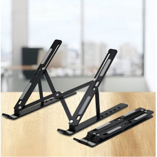 Подставка для ноутбука Laptop Stand N3 складная регулируемая металлическая для ноутбуков 11-15.6 дюймов с чехлом черная