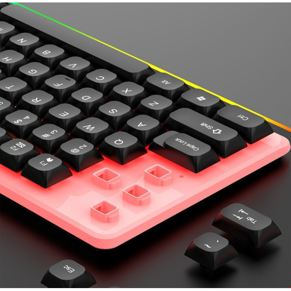 Игровой комплект GTX350 клавиатура и мышь проводные USB RGB подсветка для ПК и ноутбука черный