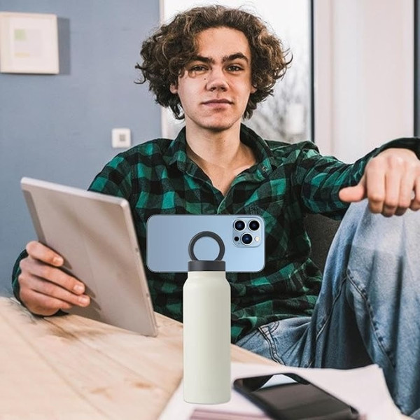 Спортивная портативная термокружка 800 мл вакуумная с нержавеющей стали с магнитной крышкой и держателем для телефона