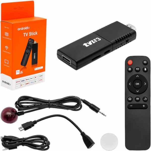 Смарт ТВ приставка TVR3 Stick 4K Android 11 мультимедийный медиаплеер с поддержкой HDR Dolby Vision Wi-Fi Bluetooth черный