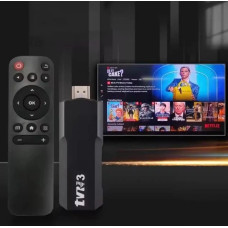 Смарт ТВ приставка TVR3 Stick 4K Android 11 мультимедийный медиаплеер с поддержкой HDR Dolby Vision Wi-Fi Bluetooth черный