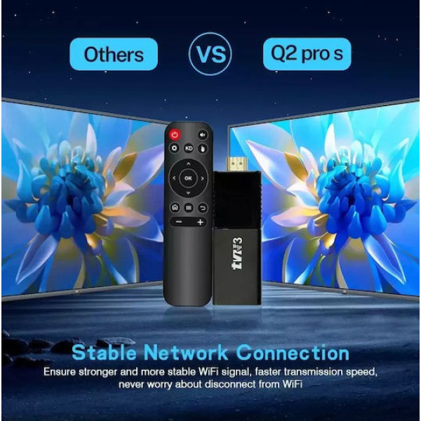 Смарт ТВ приставка TVR3 Stick 4K Android 11 мультимедийный медиаплеер с поддержкой HDR Dolby Vision Wi-Fi Bluetooth черный