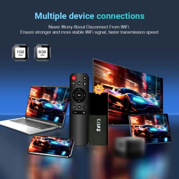 Смарт ТВ приставка TVR3 Stick 4K Android 11 мультимедийный медиаплеер с поддержкой HDR Dolby Vision Wi-Fi Bluetooth черный