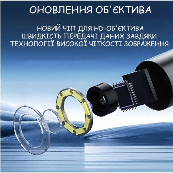 Эндоскоп P380 5 м с экраном 4.3" Full HD 1080P инспекционная камера с LED подсветкой и защитой IP67 черный