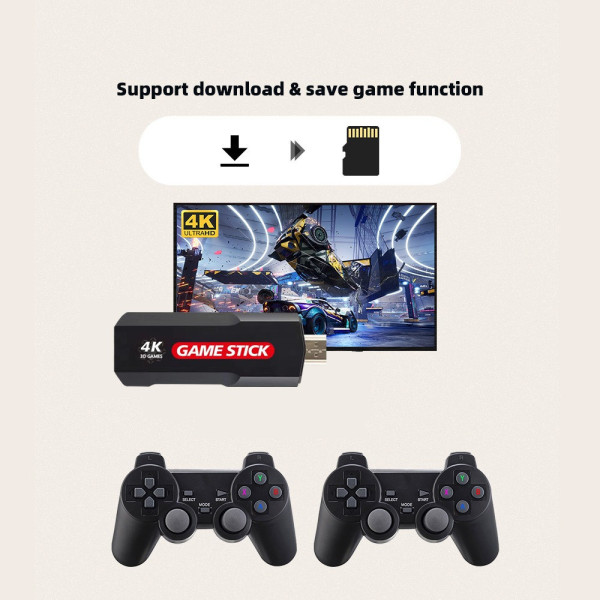 Игровая приставка X2 64GB ретро консоль 30000+ игр 4K HDMI с двумя беспроводными джойстиками черная