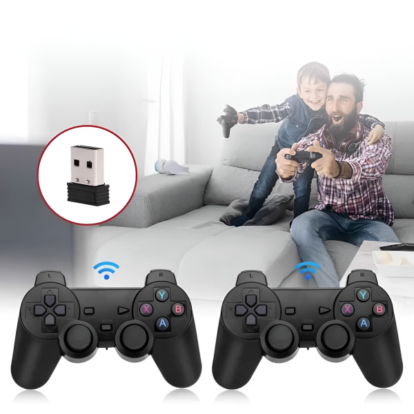 Игровая приставка X2 64GB ретро консоль 30000+ игр 4K HDMI с двумя беспроводными джойстиками черная