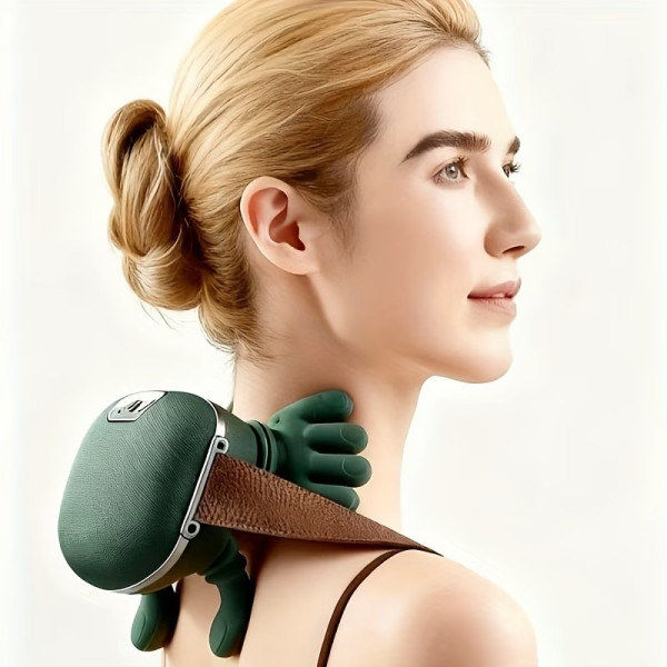 Беспроводной массажер для шеи и спины с ИК-прогревом аккумуляторный массажер Шиацу с регулировкой интенсивности и USB Type-C