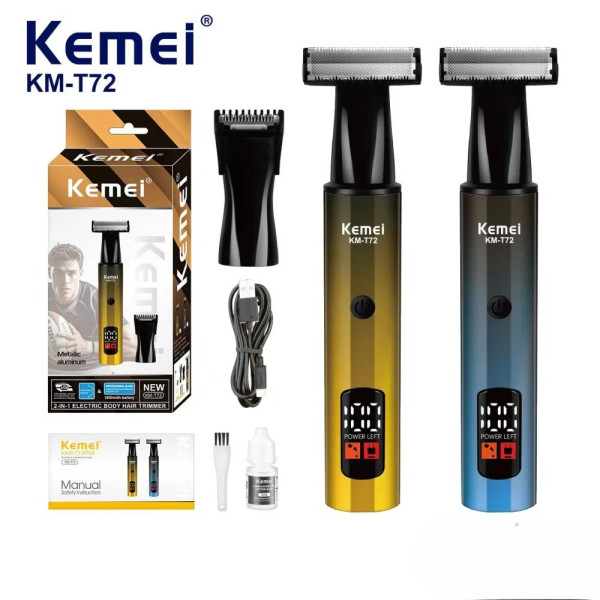 Триммер электробритва Kemei KM-T72 AND аккумуляторный роторный для бороды и бритья с Type-C зарядкой