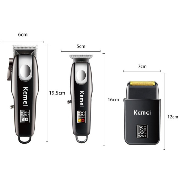 Набор для стрижки Kemei KM-8531 AND машинка триммер и шейвер с LCD дисплеем 8 насадок