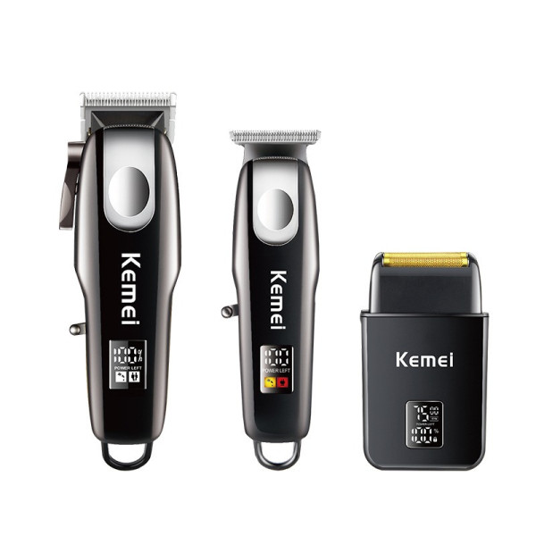 Набор для стрижки Kemei KM-8531 AND машинка триммер и шейвер с LCD дисплеем 8 насадок