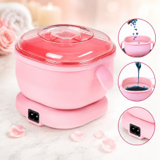 Воскоплав Wax Kettle AND651 400 мл для разогрева воска, компактный аппарат для депиляции с силиконовой чашей, розовый