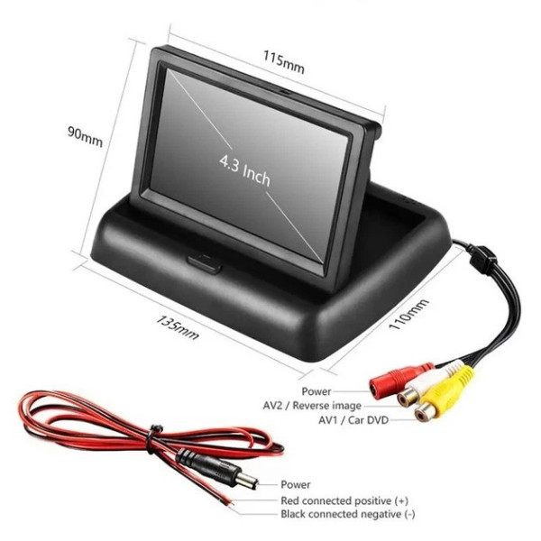 Комплект монитор для камеры заднего вида A-101 сложный TFT LCD дисплей 4.3 дюйма HD с LED подсветкой