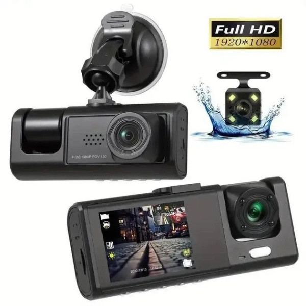 Видеорегистратор AND Z37 с 3 камерами Full HD 1080P, автомобильный DVR регистратор с передней и задней камерой