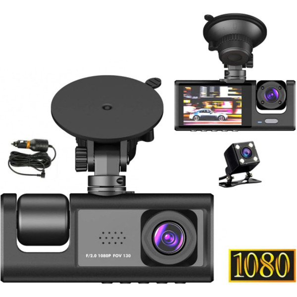Видеорегистратор AND Z37 с 3 камерами Full HD 1080P, автомобильный DVR регистратор с передней и задней камерой