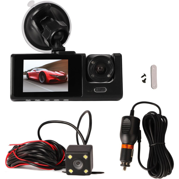 Видеорегистратор AND Z37 с 3 камерами Full HD 1080P, автомобильный DVR регистратор с передней и задней камерой