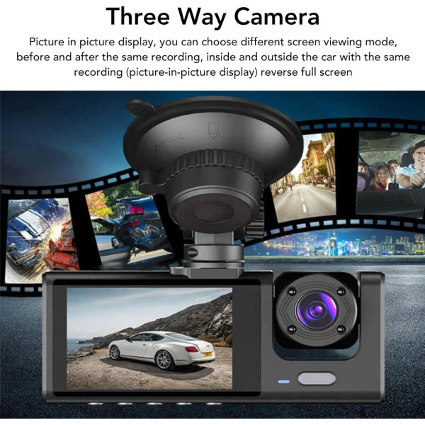 Видеорегистратор AND Z37 с 3 камерами Full HD 1080P, автомобильный DVR регистратор с передней и задней камерой