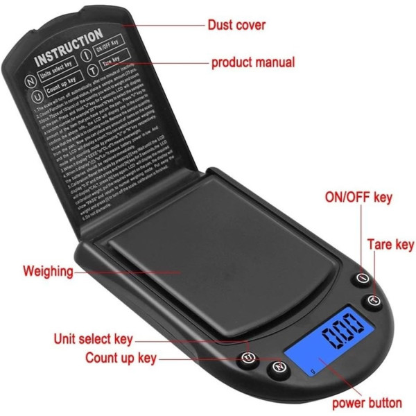 Карманные электронные ювелирные весы AND P071 0.01-100 г точность 0,01 г LCD дисплей с подсветкой портативные