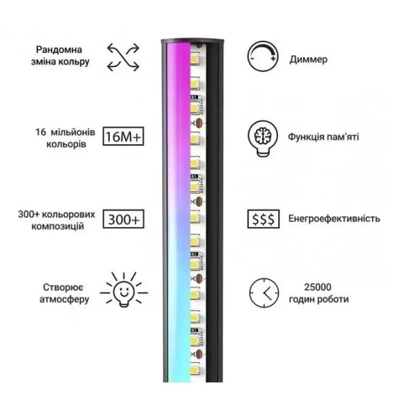 Напольная RGB светодиодная лампа-торшер 1,4 м HA-10 HA-100 с пультом дистанционного управления для спальни, гостиной