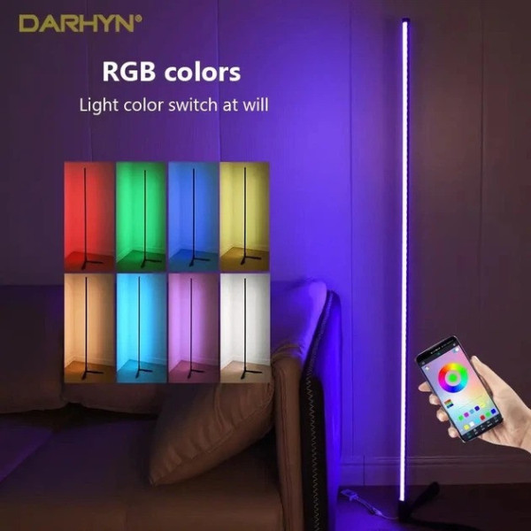 Напольная RGB светодиодная лампа-торшер 1,4 м HA-10 HA-100 с пультом дистанционного управления для спальни, гостиной