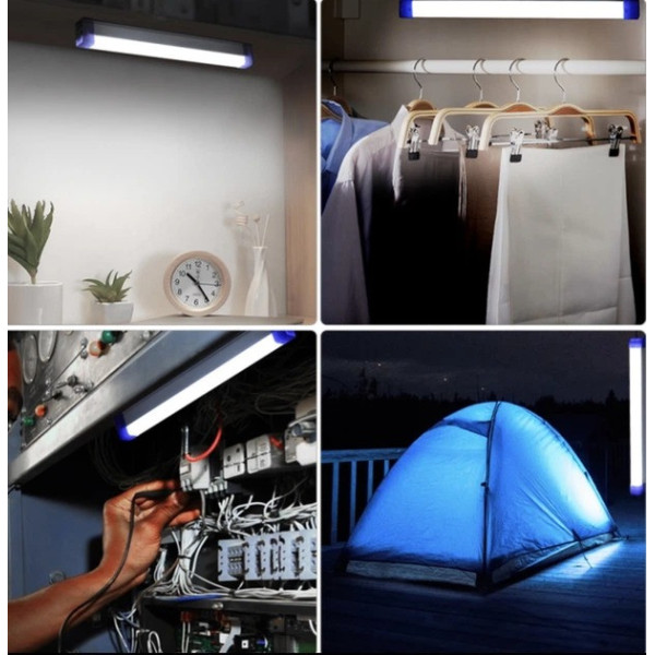 Подсветка беспроводная LED Флейта 52 см аккумуляторная магнитная для шкафа, кухни, коридора Fluorescent Tube AND-530