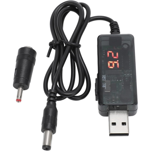 Кабель питания для Wi-Fi роутера USB-DC AND 5765 9V/12V с переключателем напряжения и дисплеем для роутера модема ONU от повербанк