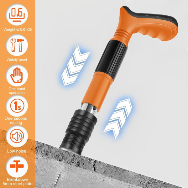 Пневмостеплер Nail Gun для гвоздей 22–32 мм в кейсе пневматический гвоздезабивной пистолет для монтажных и строительных работ