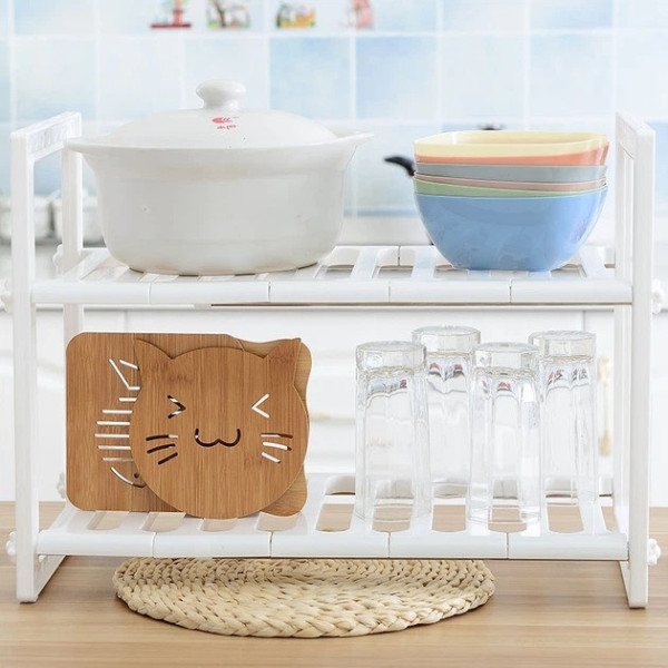 Регулируемая кухонная полка для хранения Kitchen Rack 38–70 см выдвижная стеллажная система под раковину органайзер для кухни белы