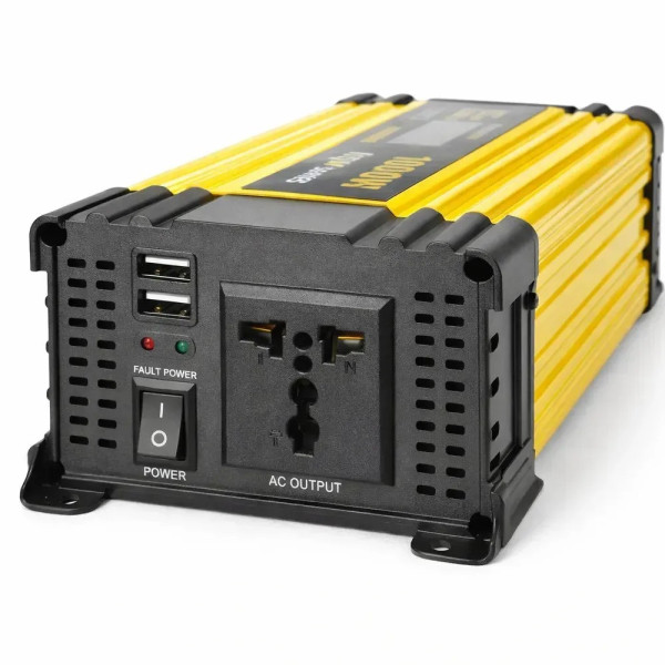 Преобразователь напряжения KSM 2000W 12V LCD + 2 USB, автомобильный инвертор 12В 220В с дисплеем