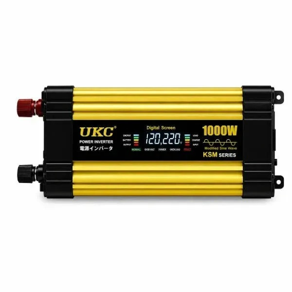 Преобразователь напряжения KSM 1000W 12V LCD + 2 USB, автомобильный инвертор 12В 220В с дисплеем