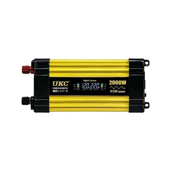 Преобразователь напряжения KSM 2000W 12V LCD + 2 USB, автомобильный инвертор 12В 220В с дисплеем