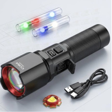 Фонарик ручной аккумуляторный Coba CB-2506 LED с 5 режимами свечения USB портативный карманный светильник