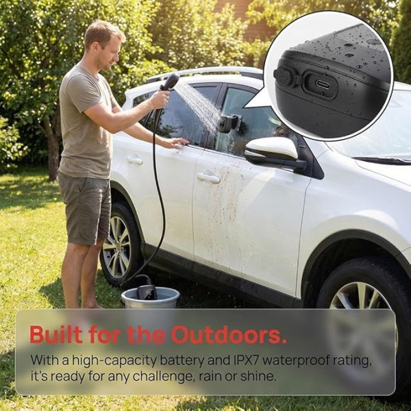 Портативный душ Electric Outdoor Shower с аккумулятором 2400 mAh, LED-дисплеем температуры и USB зарядкой
