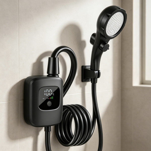 Портативный душ Electric Outdoor Shower с аккумулятором 2400 mAh, LED-дисплеем температуры и USB зарядкой