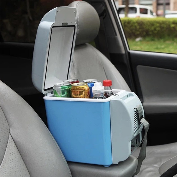 Портативный автохолодильник 12V 7.5 л от прикуривателя с функцией охлаждения и подогрева, дорожный мини холодильник для авто