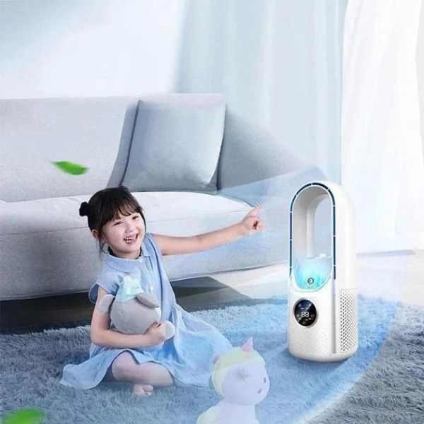 Аккумуляторный безлопастной вентилятор Air Multiplier с функцией увлажнения и подсветки, портативный USB вентилятор с таймером