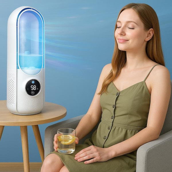 Аккумуляторный безлопастной вентилятор Air Multiplier с функцией увлажнения и подсветки, портативный USB вентилятор с таймером